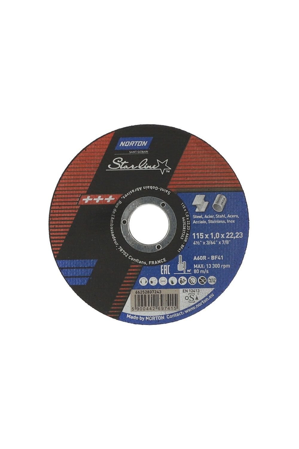 Atlas A60R 115x1.0x22.23 T41 Nor-Starline Kesme Taşı  5 Adet