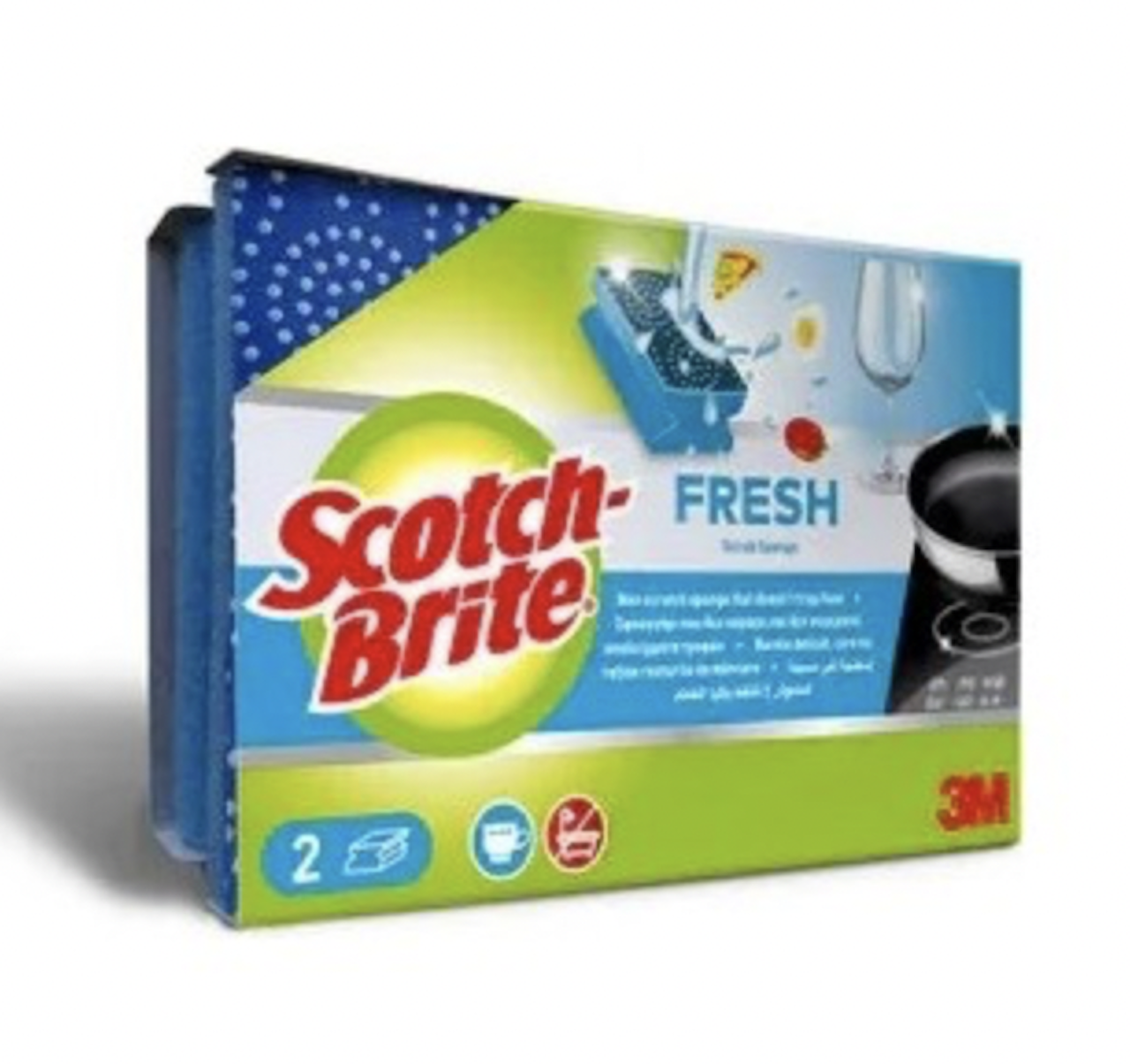 3M Scotch Brite Fresh Tırnak Koruyuculu Bulaşık Süngeri 1 Paket / 2 adet sünger