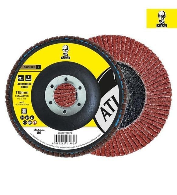 Atlas 180*22 Alüminyum Oksit Flap Disk Bronz P80 5 ADET