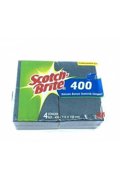 3M Scotch Brite 400 Hassas Banyo Temizlik Süngeri Mavi Renk 4 Paket / 16 adet sünger