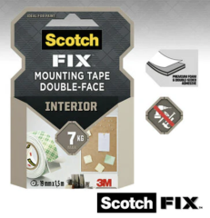 3M Scotch Fix 4496G İç Alan Çift Taraflı Montaj Bandı 19mm*1,5mt