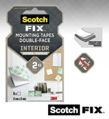 3M Scotch Fix 4496G İç Alan Montaj Kare Bant 25mm*25mm  16 ADET