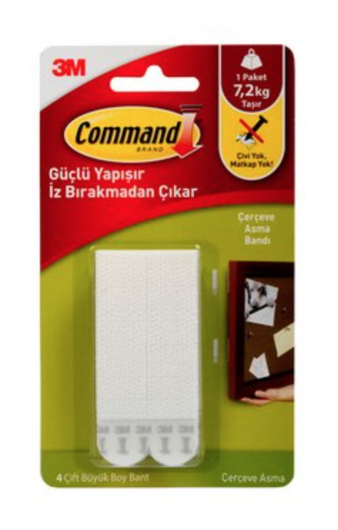 3M Command 17206 Büyük Boy Cırt Bant 4 Paket