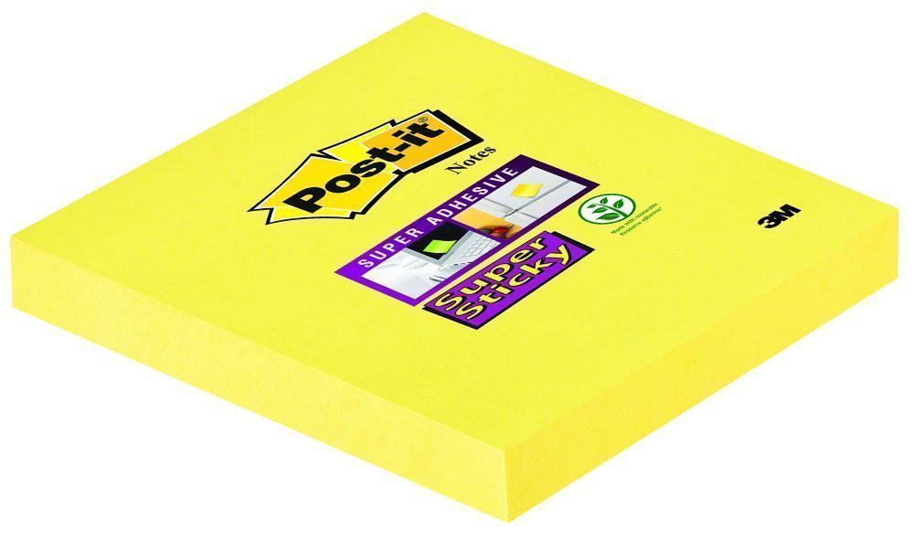 Post-it® 654 Super Sticky Not Kanarya Sarısı 76x76 mm 90 Yaprak  / 6 Paket