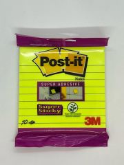 3M Post-it® Super Sticky Not Neon Yesil Çizgili 100mm*100mm 70 yaprak