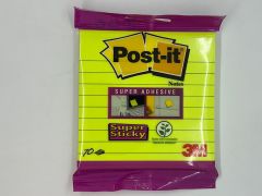 3M Post-it® Super Sticky Not Neon Yesil Çizgili 100mm*100mm 70 yaprak