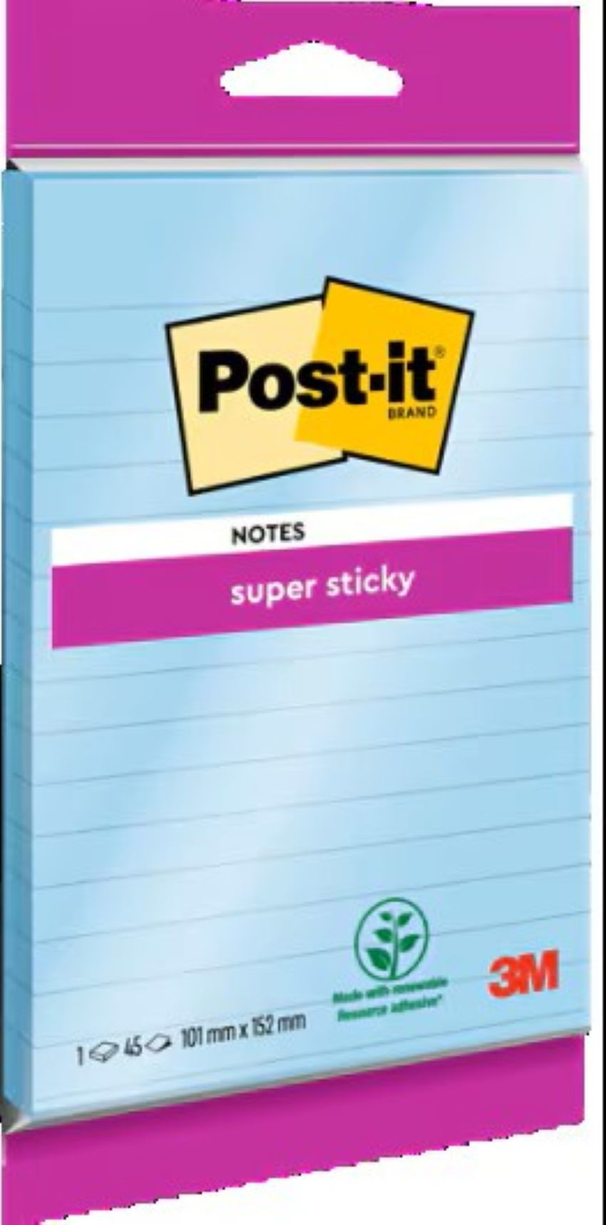3M Post-it® Super Sticky Not Bulut Mavi Çizgili 101mm*152mm 45 yaprak