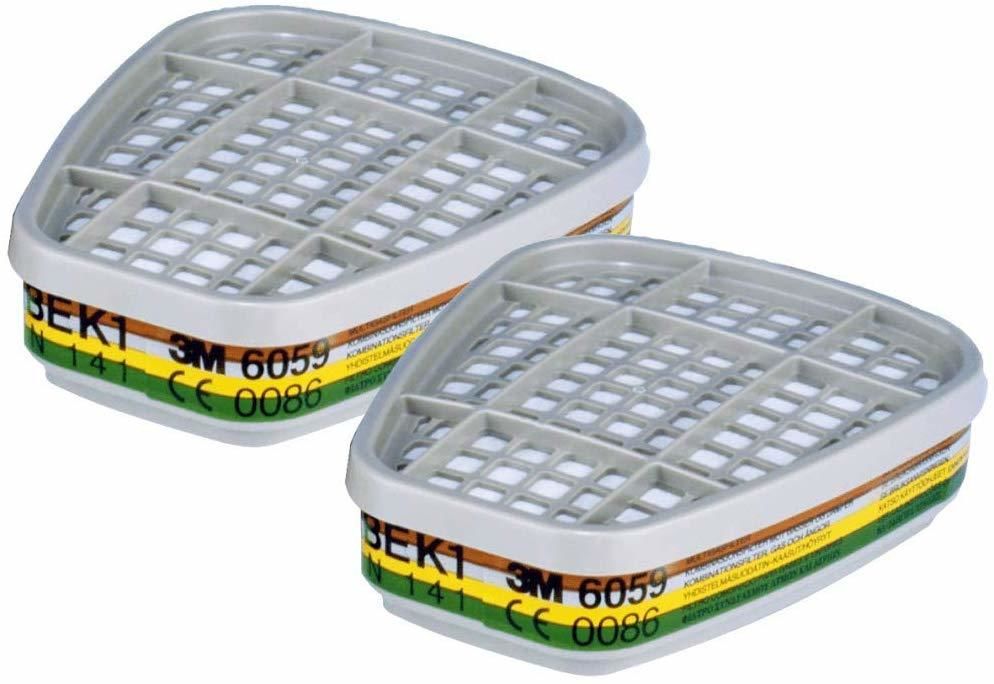 3M 6059 ABEK1 Organik İnorganik Asit Gaz Amonyak Filtresi  2 Takım / 2 Çift