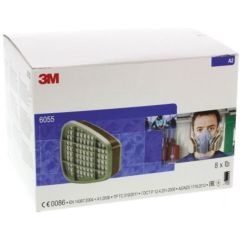 3M 6055 A2 Organik Gaz Buhar Filtresi 4 Takım / 4 Çift