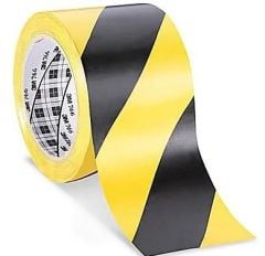 3M 766 Vinil Yer ve Güvenlik İşaretleme Bandı Sarı / Siyah 50mm*33mt 1 Koli / 24 Rulo
