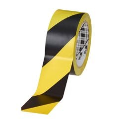 3M 766 Vinil Yer ve Güvenlik İşaretleme Bandı Sarı / Siyah 50mm*33mt 1 Koli / 24 Rulo