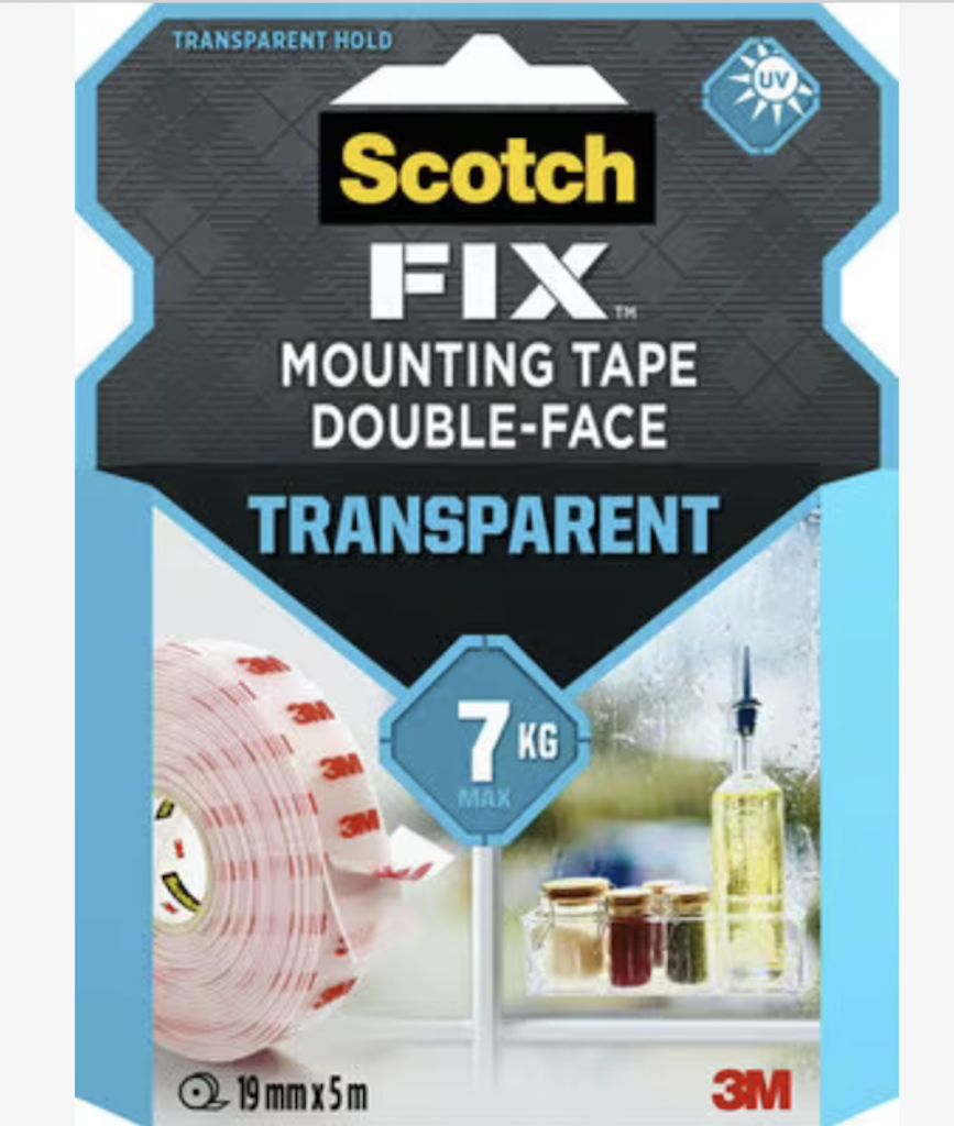 3M SCOTCH-FIX 4910C Şeffaf Çift Taraflı Montaj Bandı 19mm*5metre